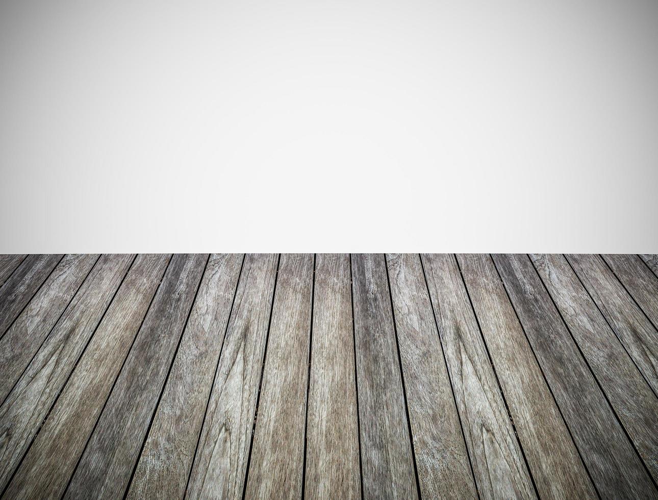 empty wooden floor isolated on white background photo