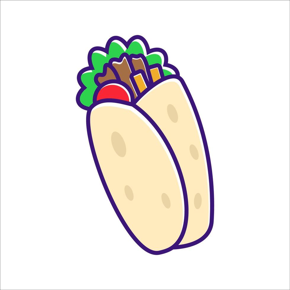 burrito vector ilustración con linda diseño aislado en blanco antecedentes