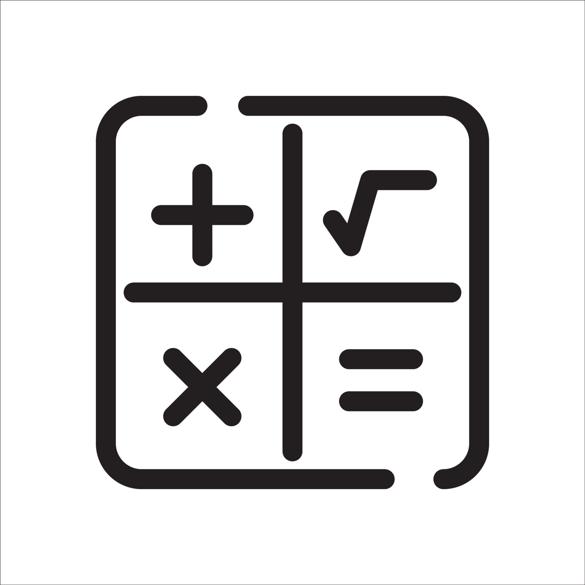 Simple math lesson icon with a linear style and black color 19885245 ...