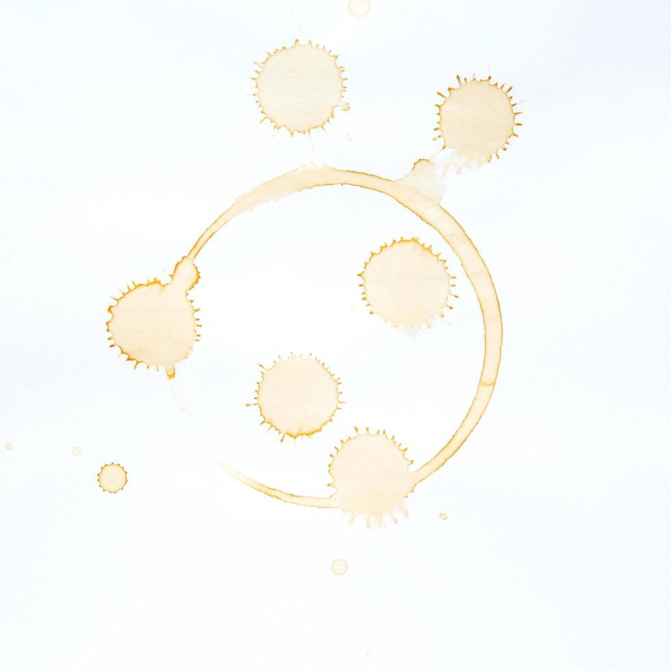 Coffee Stains and coffee cup stains on white background. photo