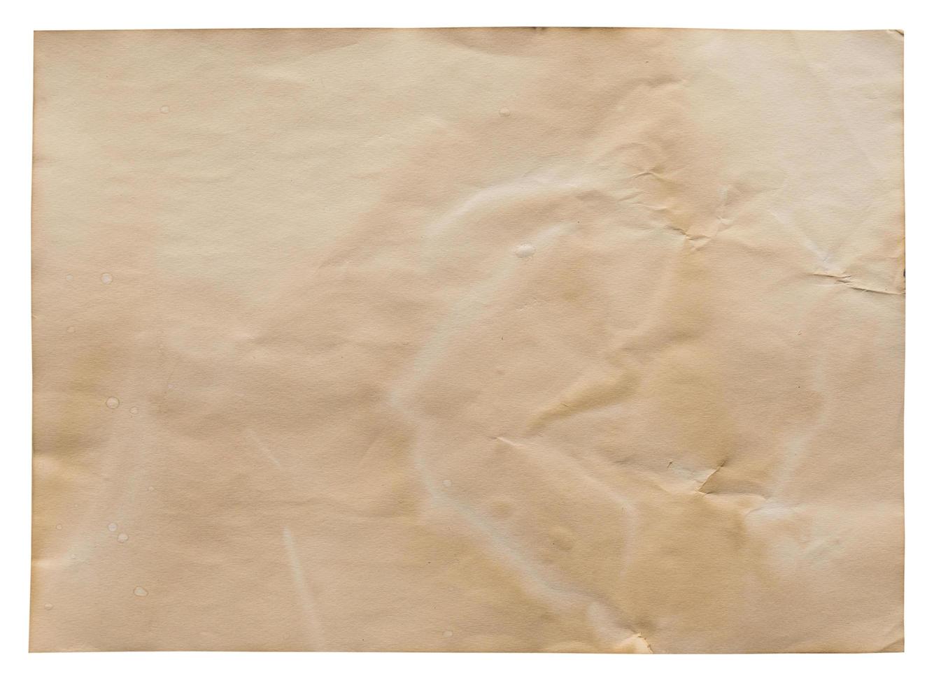 old paper on isolated white with clipping path. photo