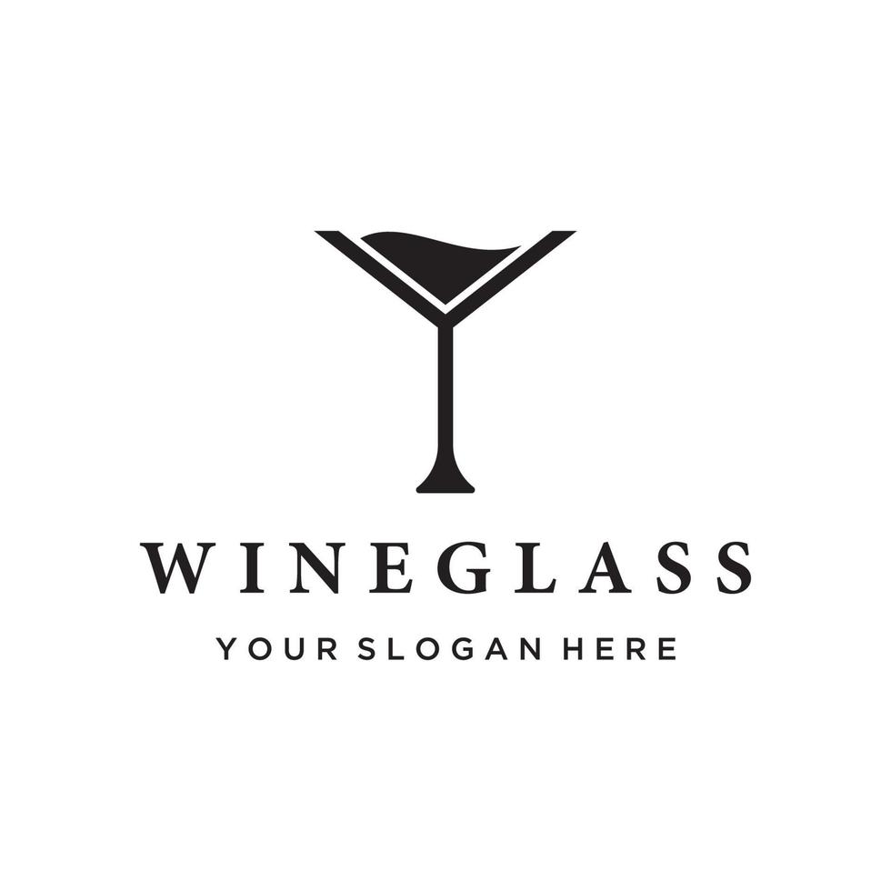 diseño de plantilla de logotipo de vino con copas de vino y botellas.logotipo para discoteca, bar y tienda de vinos. vector