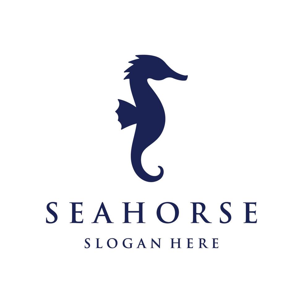 Seahorse or Hippocampus animal creative template logo design.Sea animal type. vector