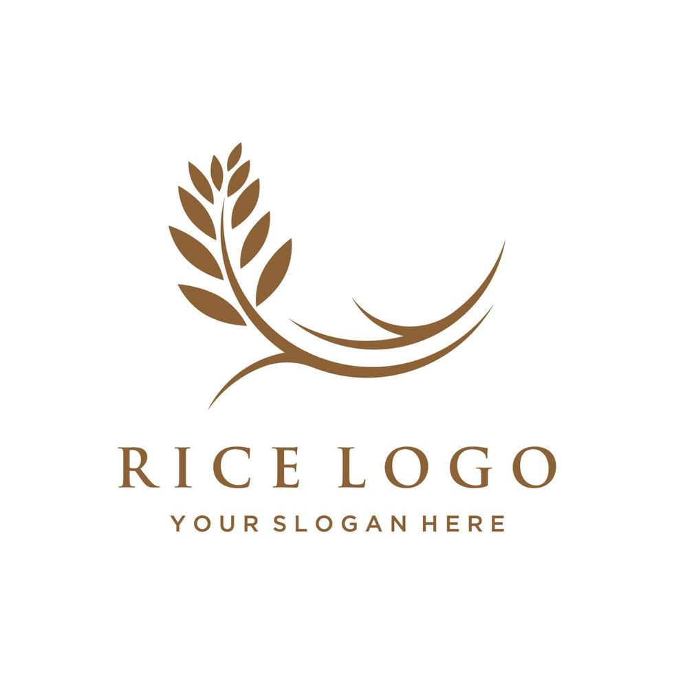 rice organic farm natural plant Logo template for business , company , agriculture,product. vector