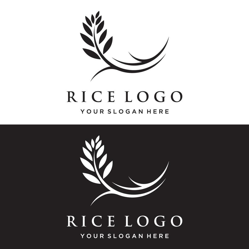 rice organic farm natural plant Logo template for business , company , agriculture,product. vector