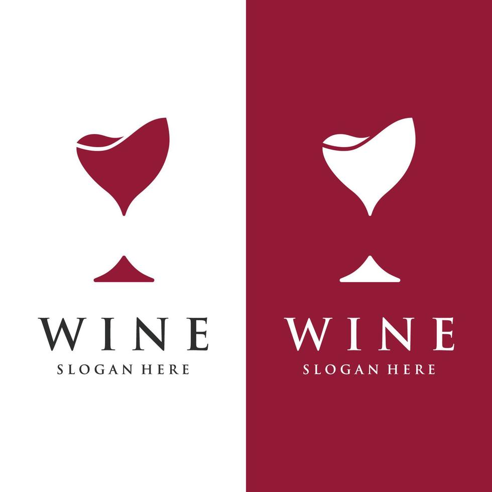 Wine logo template design with wine glasses and bottles.Logo for