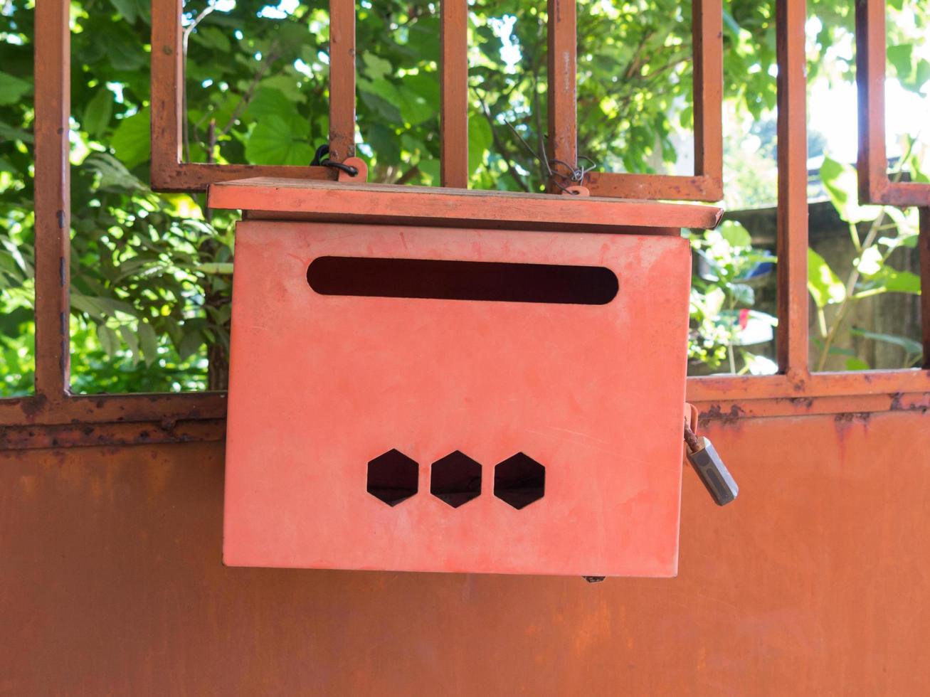 red iron mailbox on homepage photo