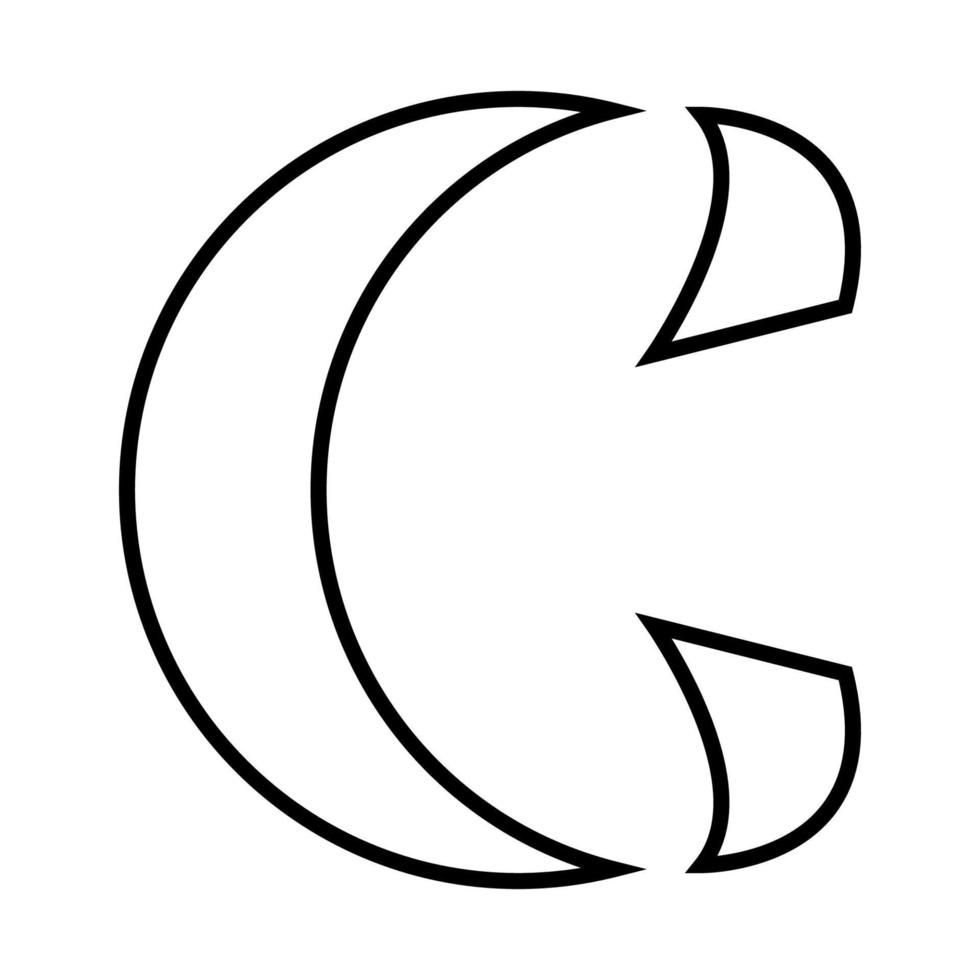 letra C icono ilustración vector