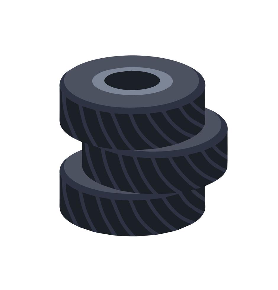 neumático de automóvil detalle de la rueda del coche. objeto de círculo negro. vector