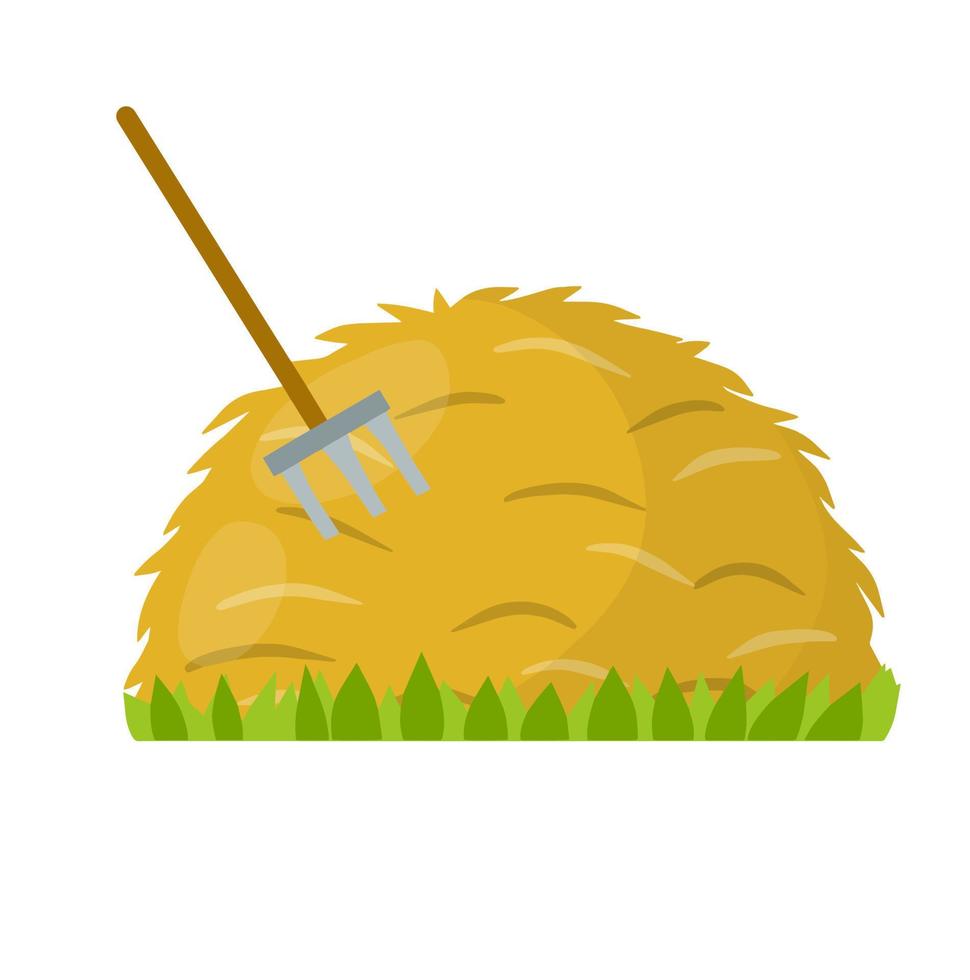 gavilla de espigas de trigo. cultivo rural. elemento rústico de otoño. ilustración plana de dibujos animados. manojo de pajar de cosecha vector