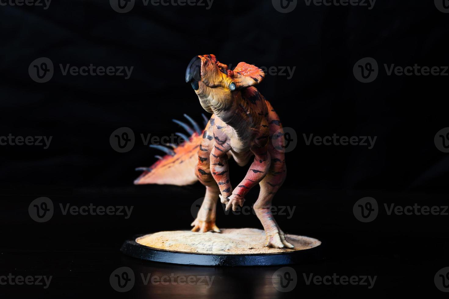 Protoceratops  , dinosaur on black background photo