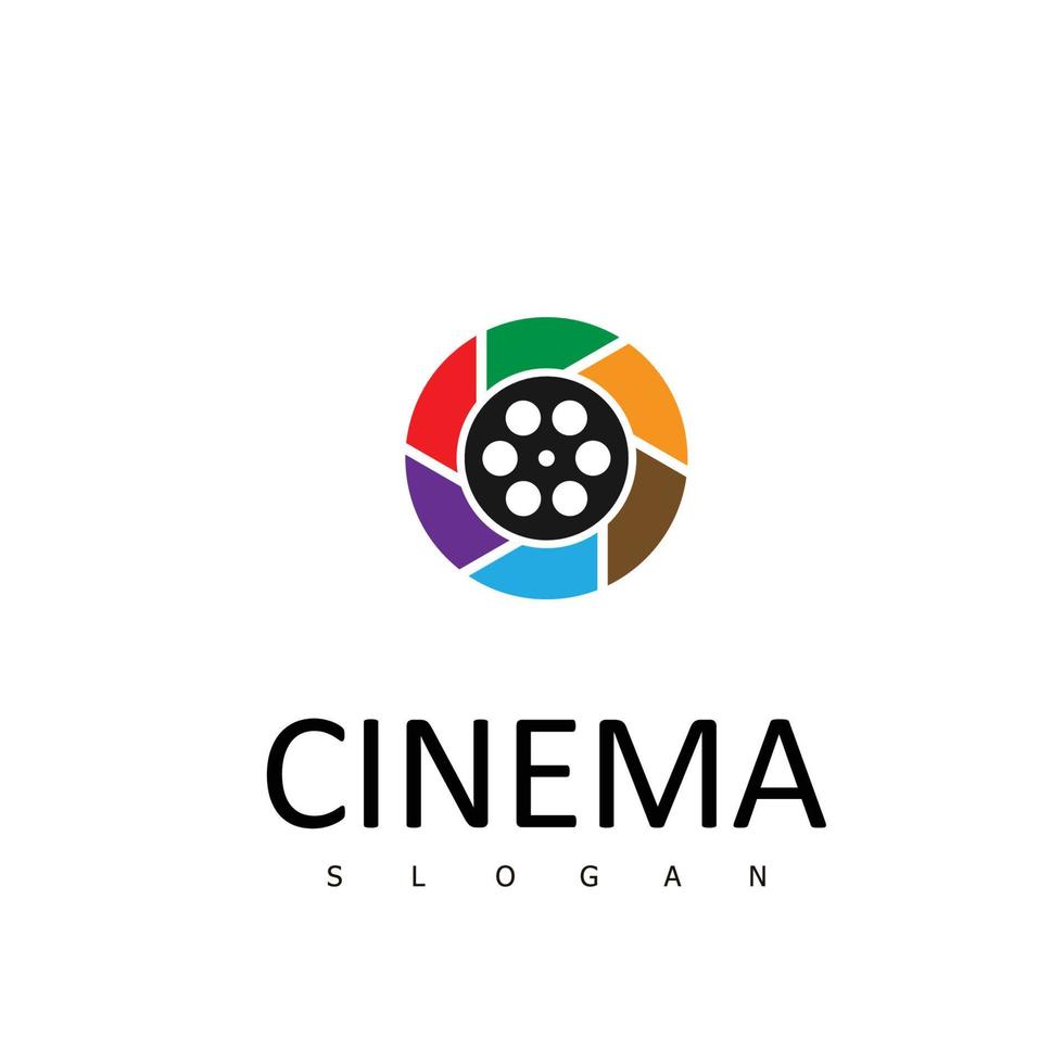 plantilla de vector de logotipo de cine abstracto aislado sobre fondo blanco