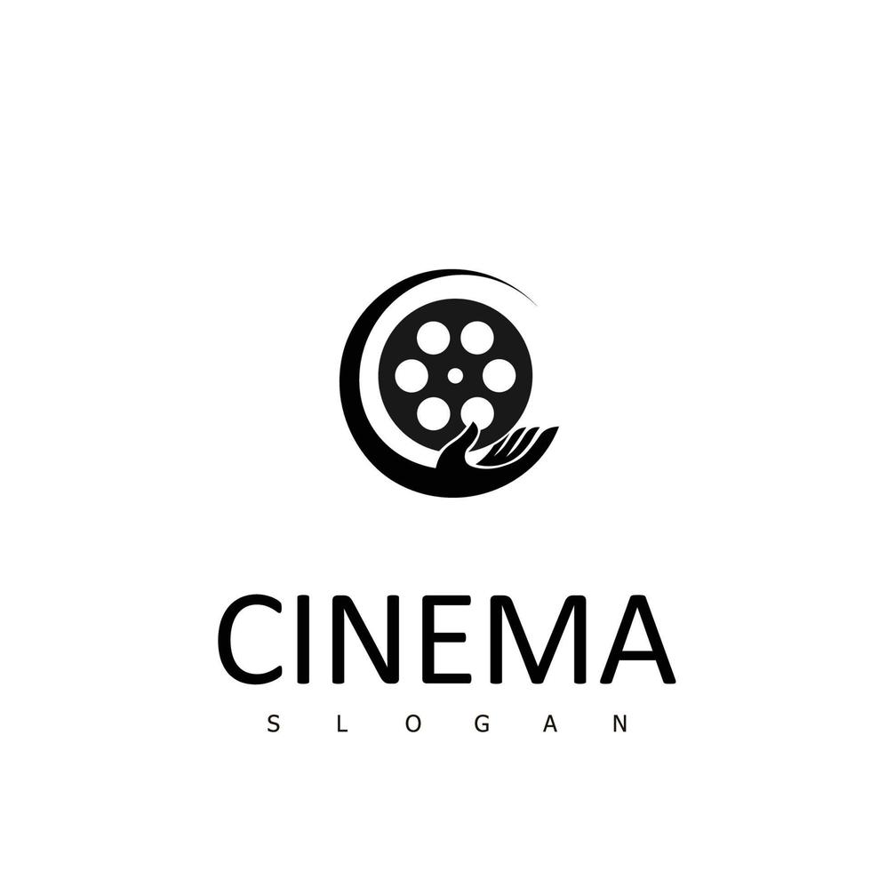 plantilla de vector de logotipo de cine abstracto aislado sobre fondo blanco