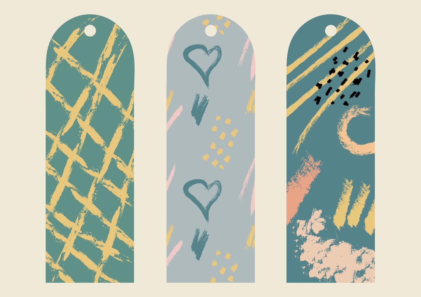 Abstract pattern bookmarks collection vector