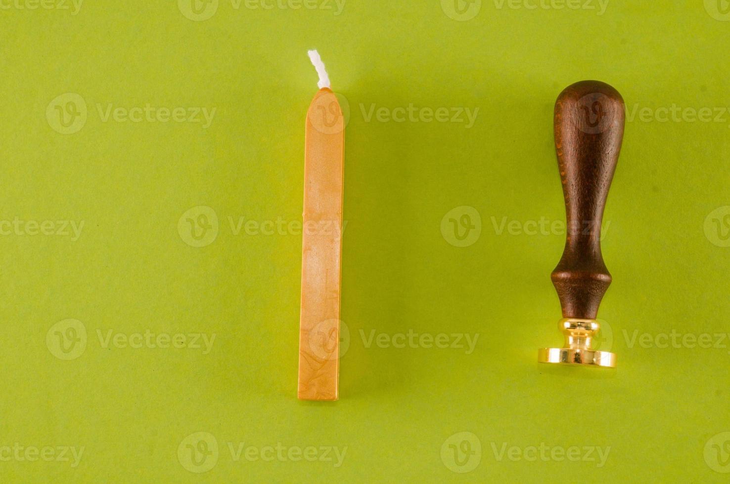 Paintbrush on green background photo