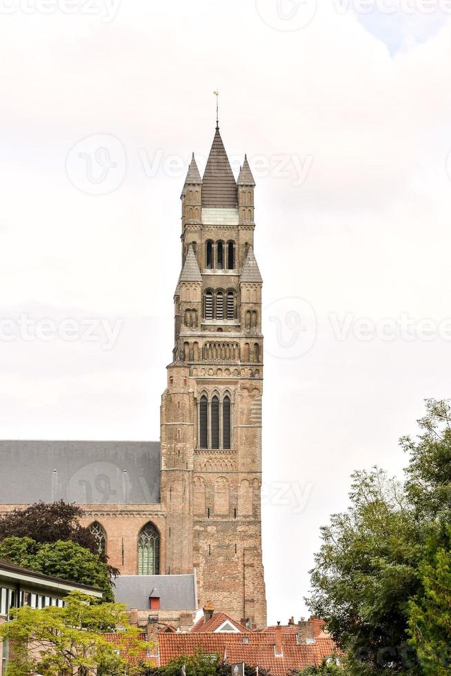 Stone church tower photo