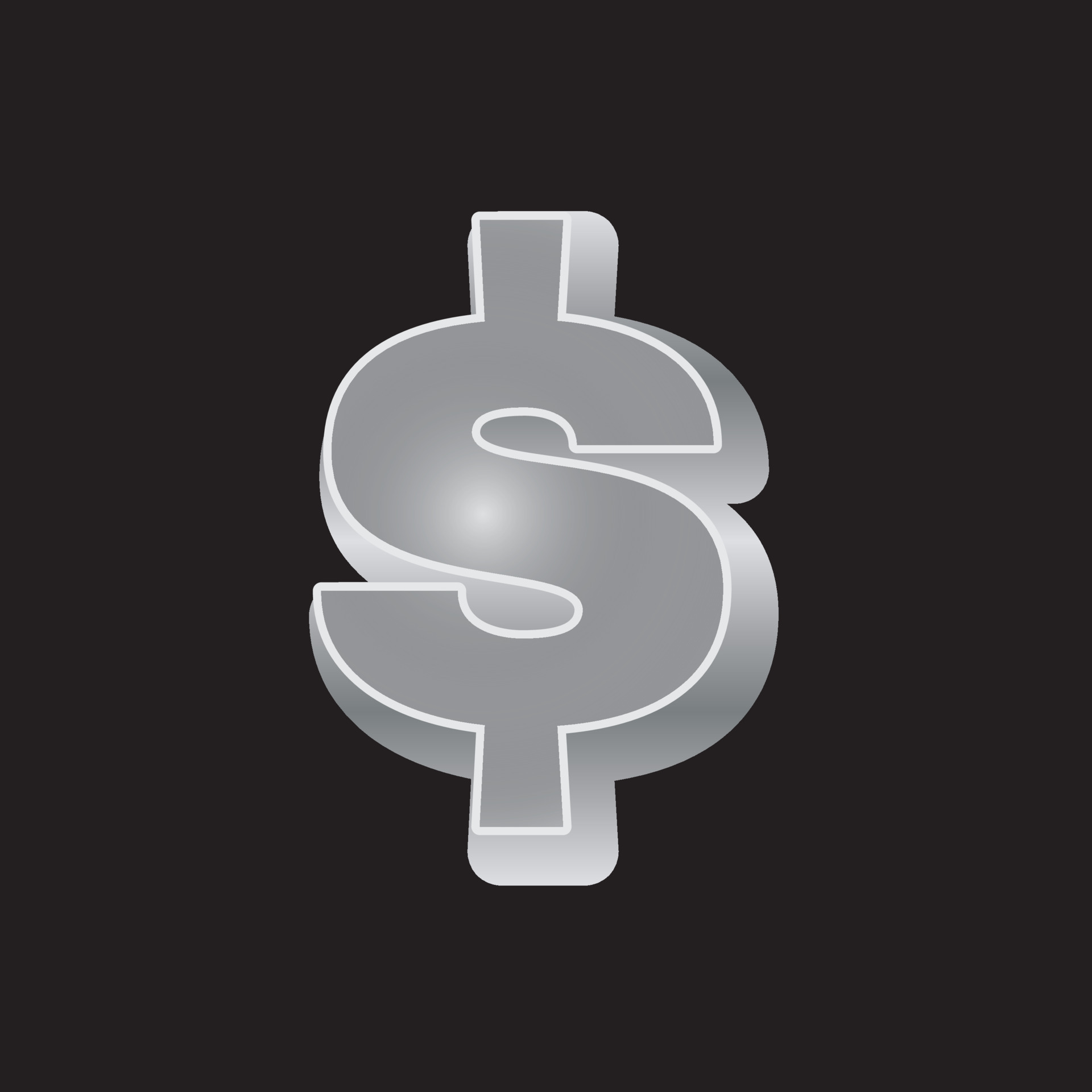 metallic money symbol 19887140 Vector Art at Vecteezy