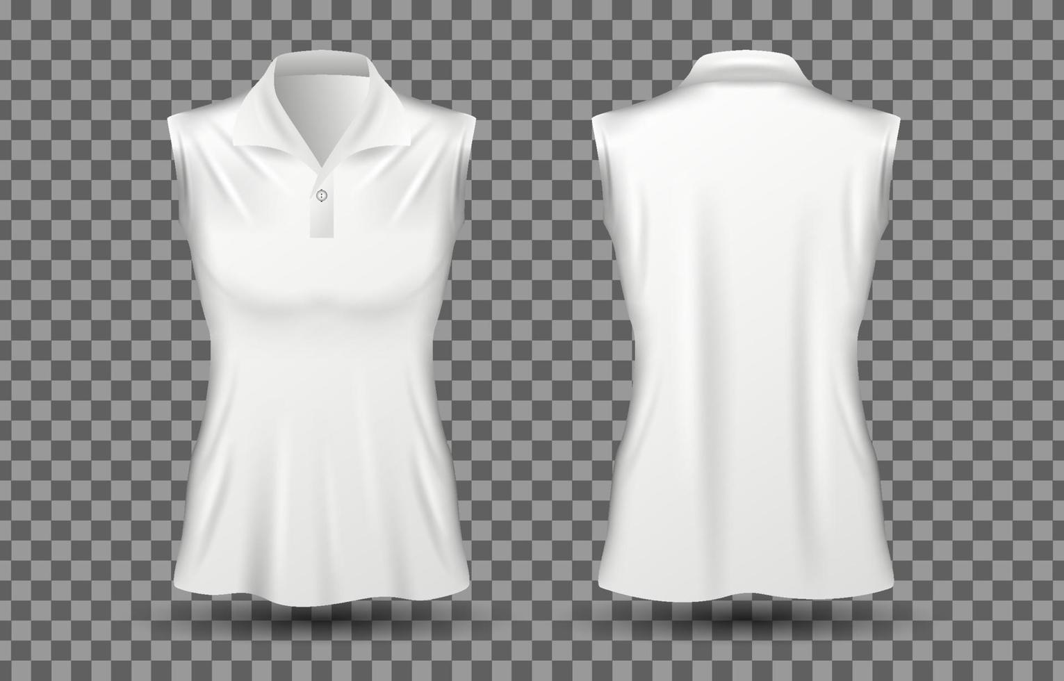 T Shirt 3D Polo White Template Mock Up vector