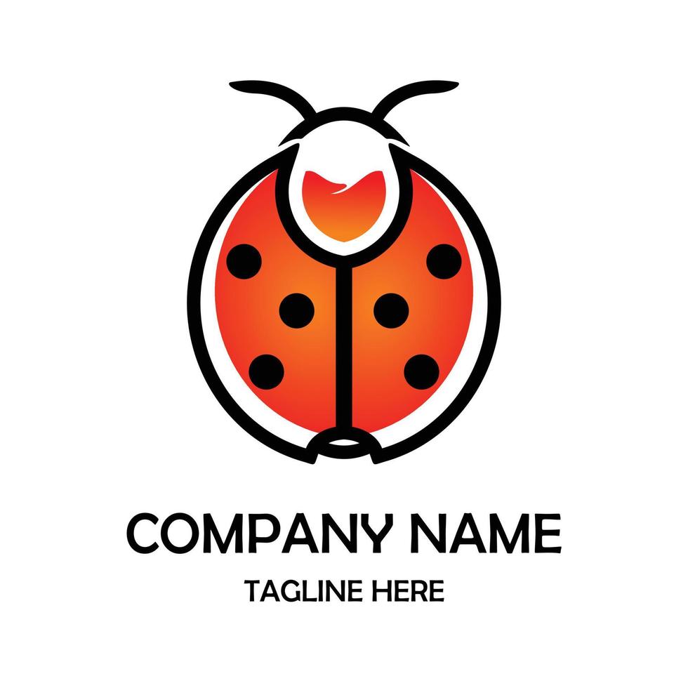 Ladybug beetle bar logo vector