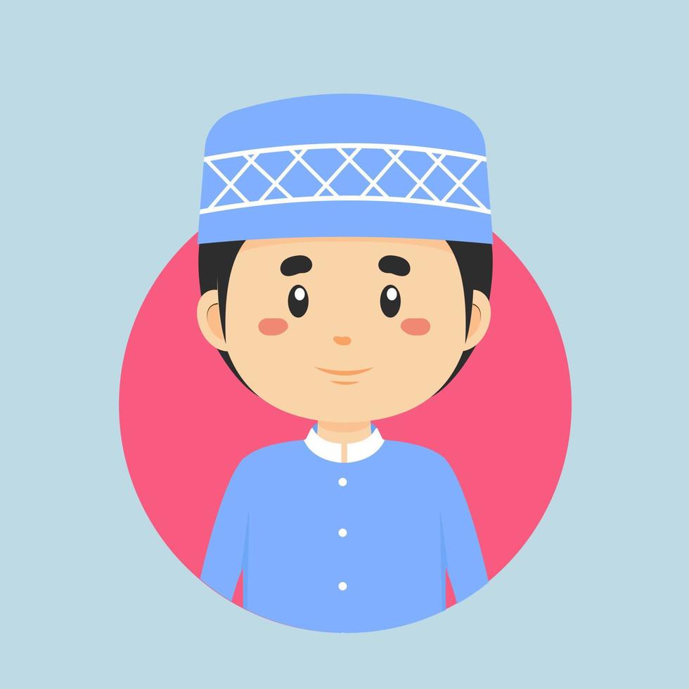 avatar de un musulmán personaje vector