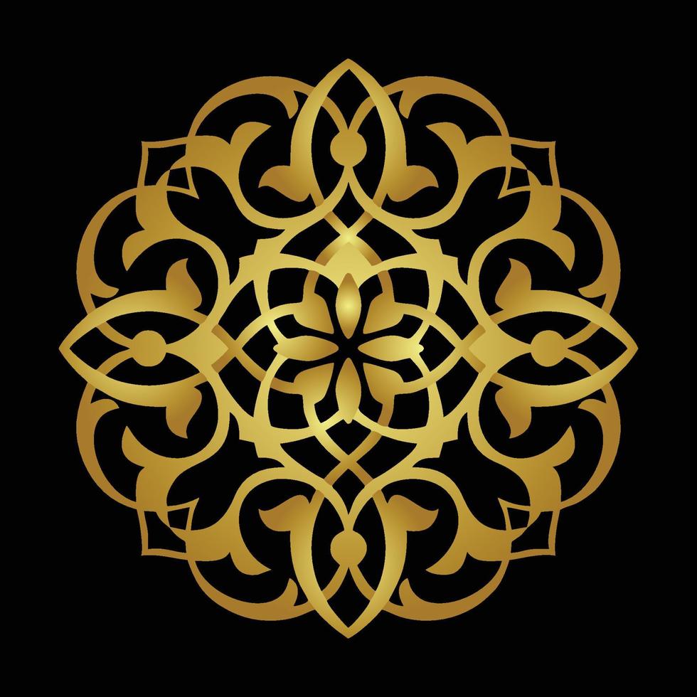 mandala luxury gold islamic background vector