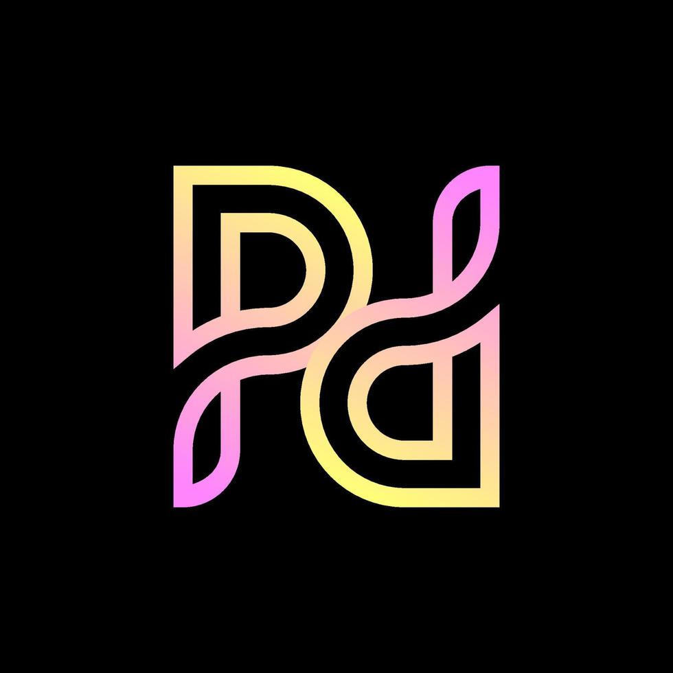 Letter PD Logo Design. Initial P and D Ambigram Logo Identity Set for Branding, Business, Appare, Fasion, Jewellery and Luxury Brand vector