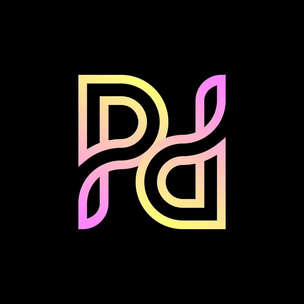 Letter PD Logo Design. Initial P and D Ambigram Logo Identity Set for Branding, Business, Appare, Fasion, Jewellery and Luxury Brand vector
