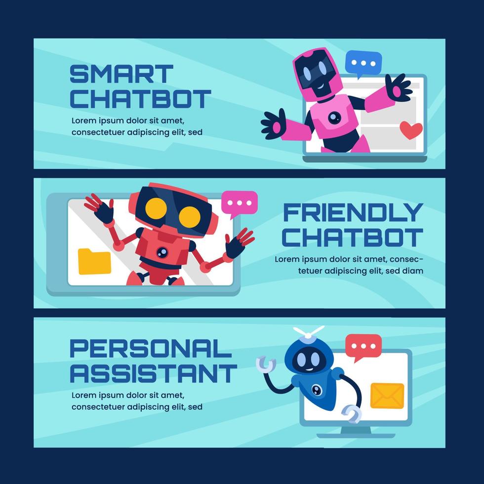 Chat GPT or Chatbot AI Banner Collection vector