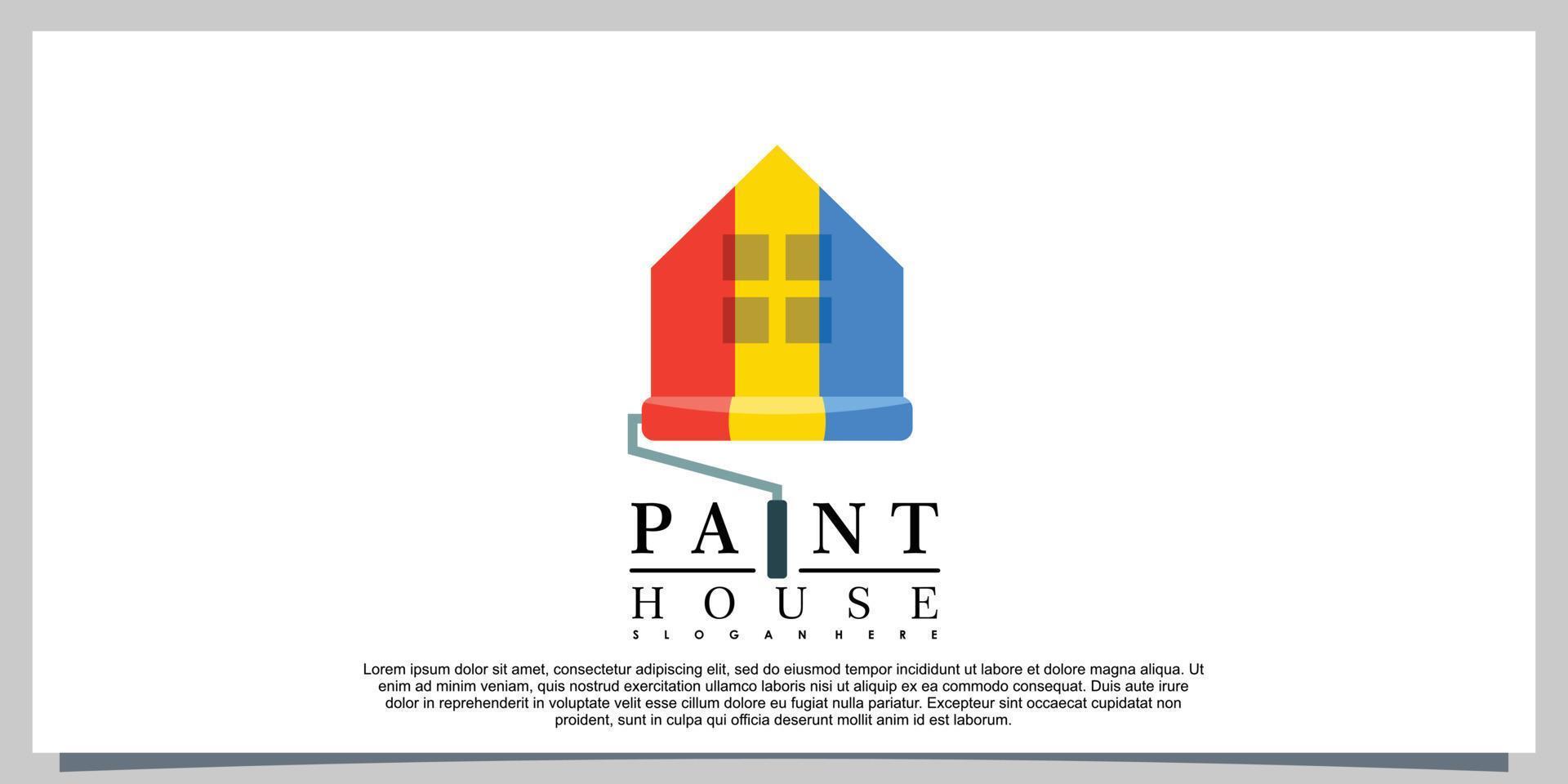 paint house logo design with template modern concept vector