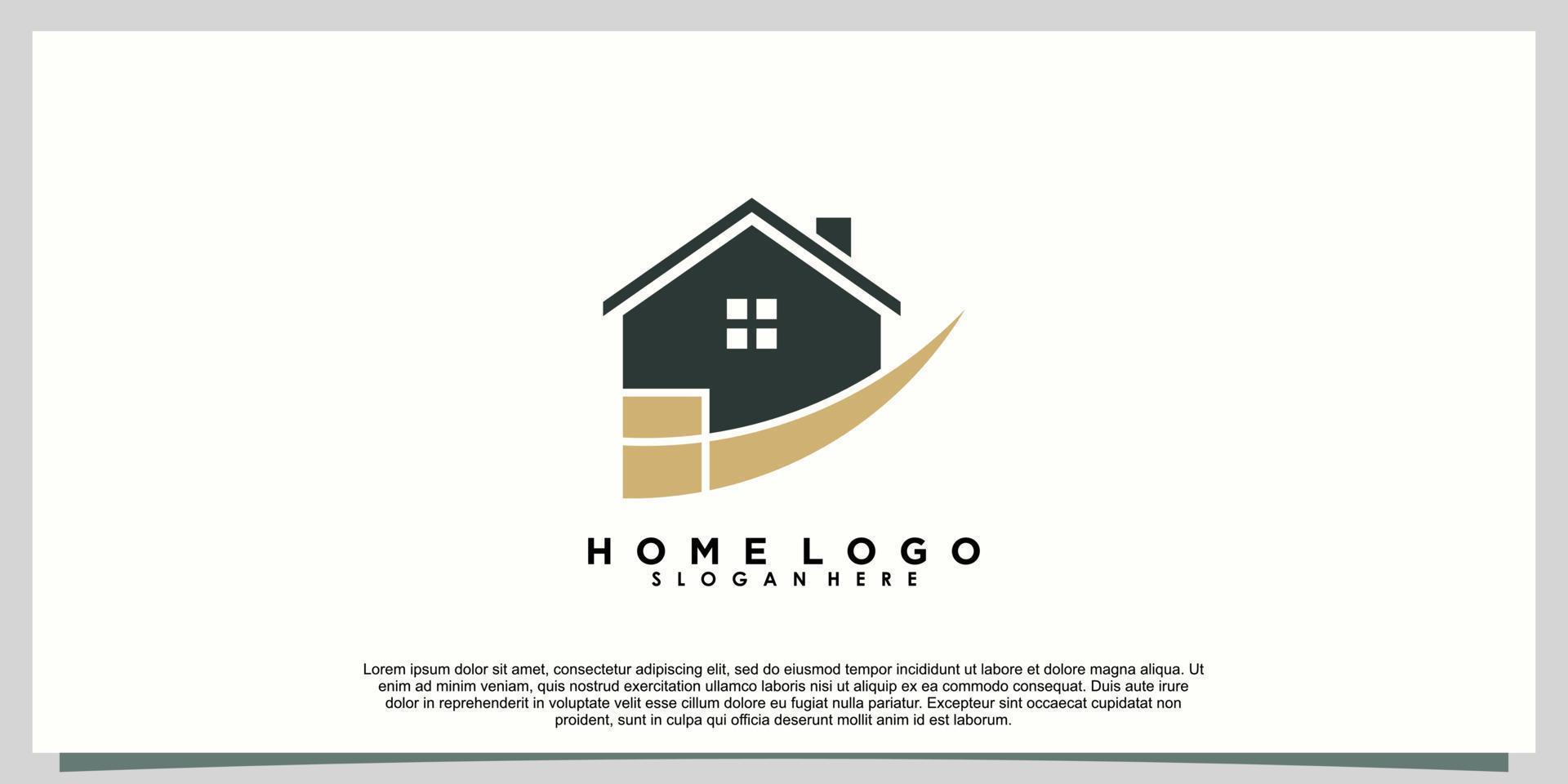 hogar logo diseño con moderno concepto vector