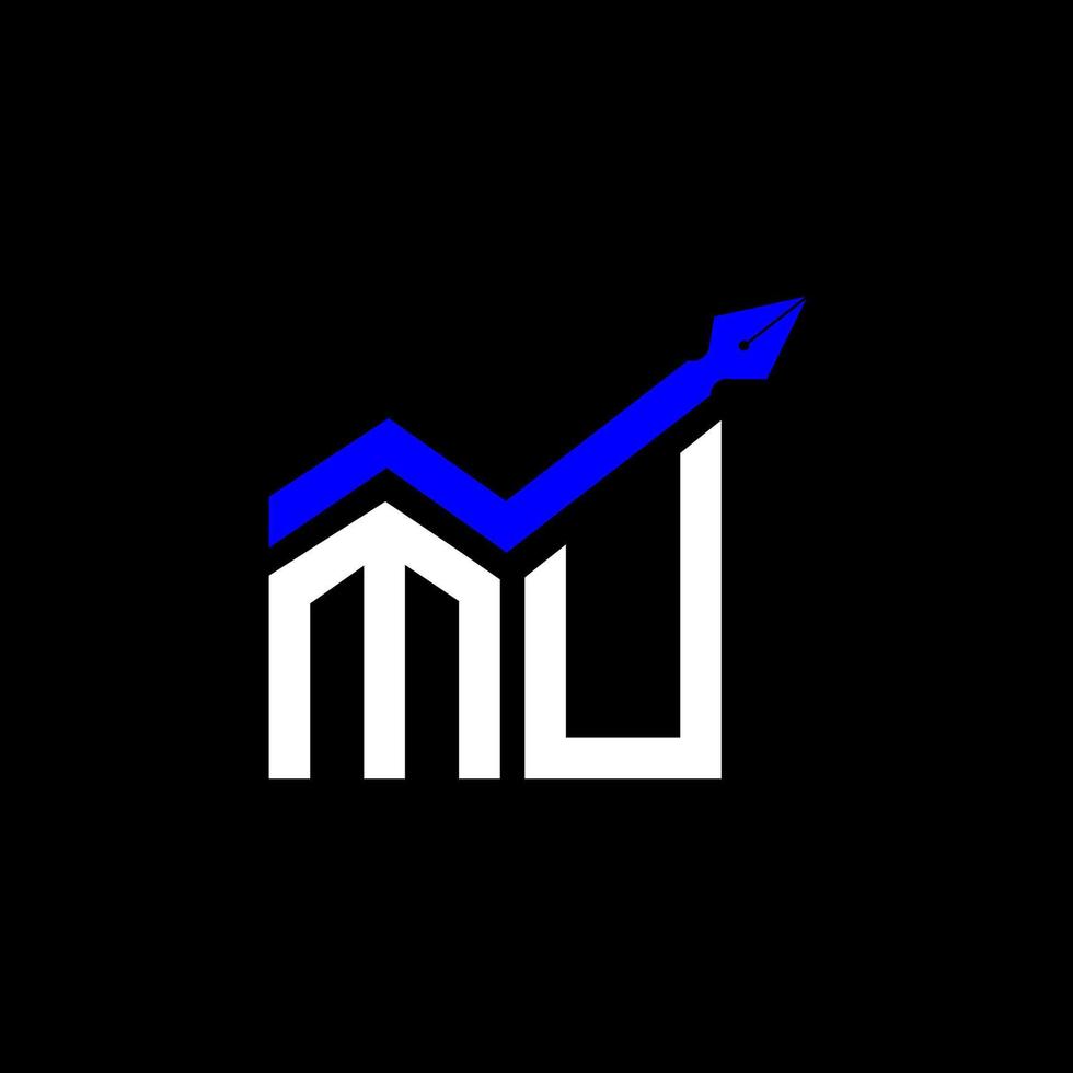MU letter logo creative design with vector graphic, MU simple and modern logo.