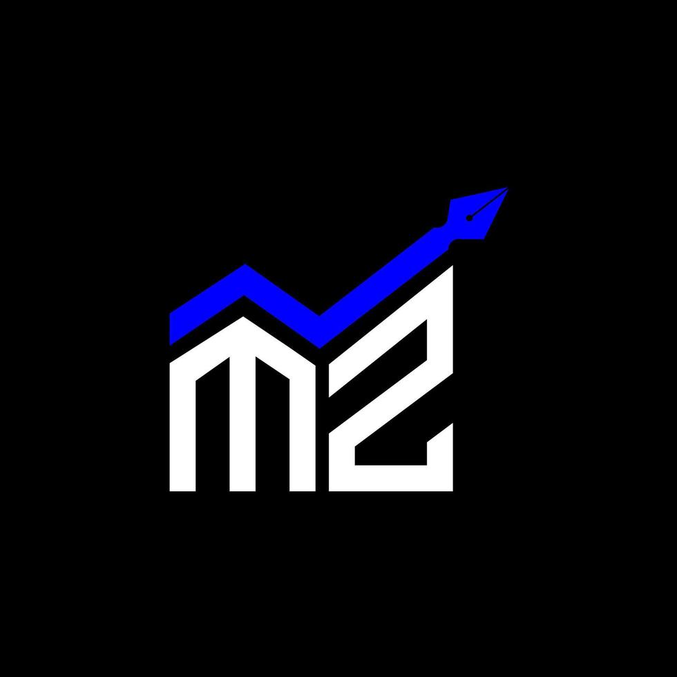 Diseño creativo del logotipo de la letra mz con gráfico vectorial, logotipo simple y moderno de mz. vector