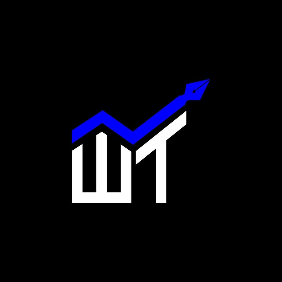 WT letter logo creative design with vector graphic, WT simple and modern logo.