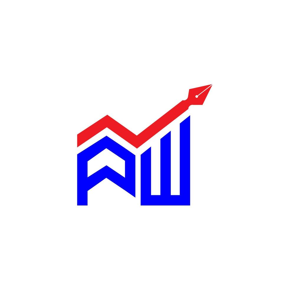 Diseño creativo del logotipo de la letra pw con gráfico vectorial, logotipo simple y moderno de pw. vector