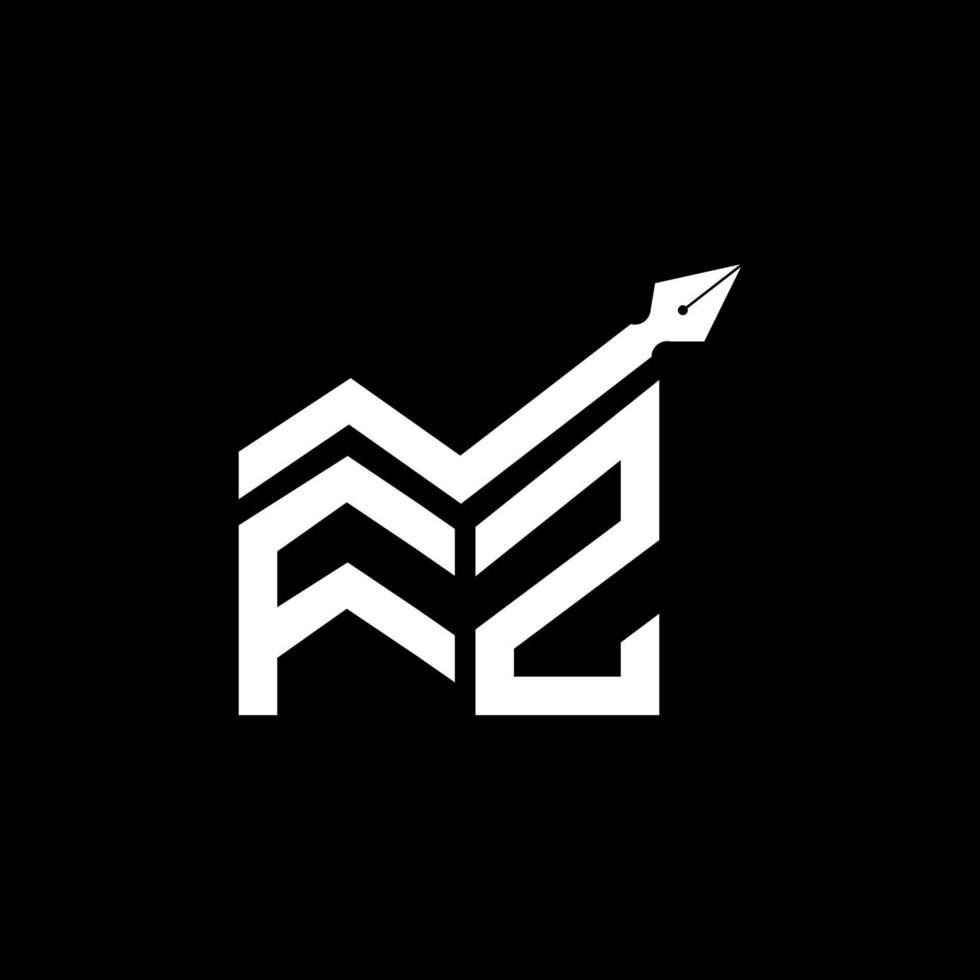 diseño creativo del logotipo de la letra fz con gráfico vectorial, logotipo simple y moderno de fz. vector