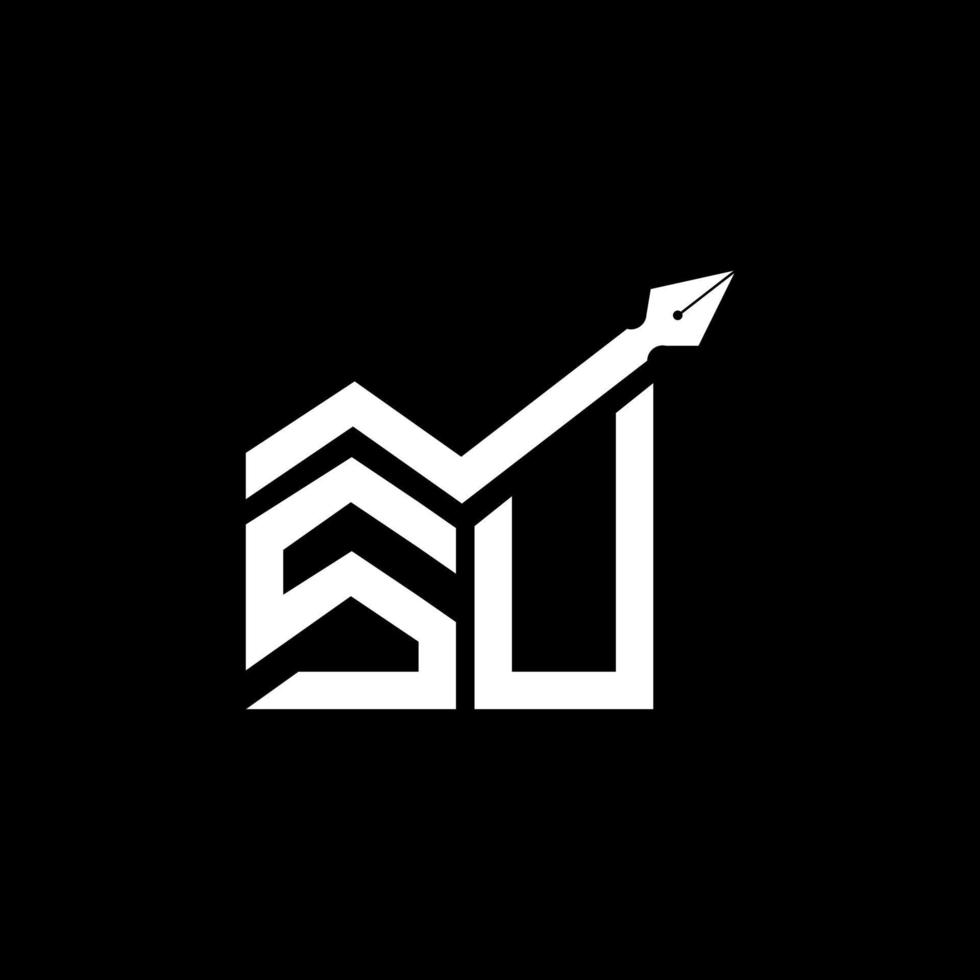 SU letter logo creative design with vector graphic, SU simple and modern logo.