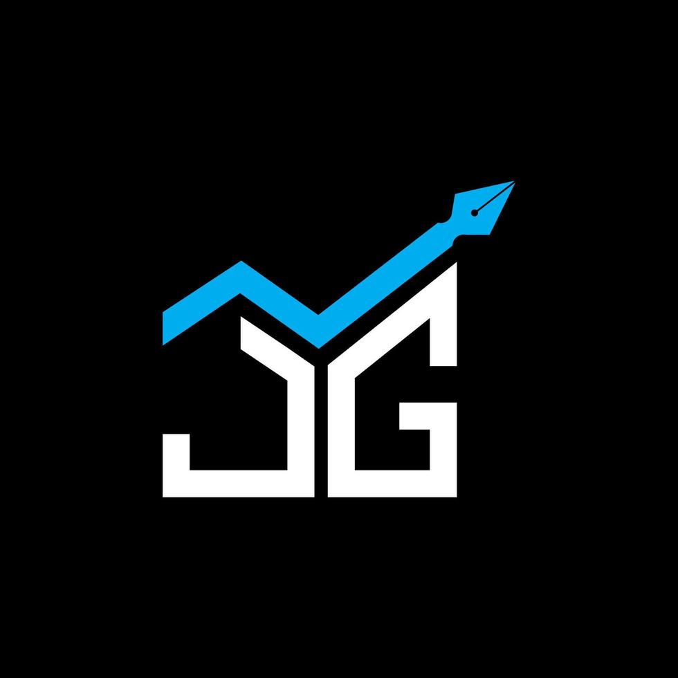 JG letter logo creative design with vector graphic, JG simple and modern logo.