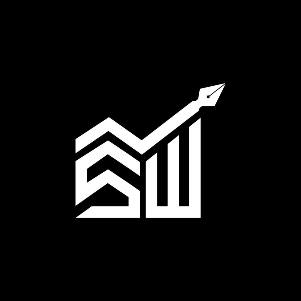 SW letter logo creative design with vector graphic, SW simple and modern logo.