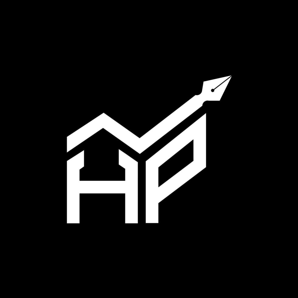 diseño creativo del logotipo de la letra hp con gráficos vectoriales, logotipo simple y moderno de hp. vector