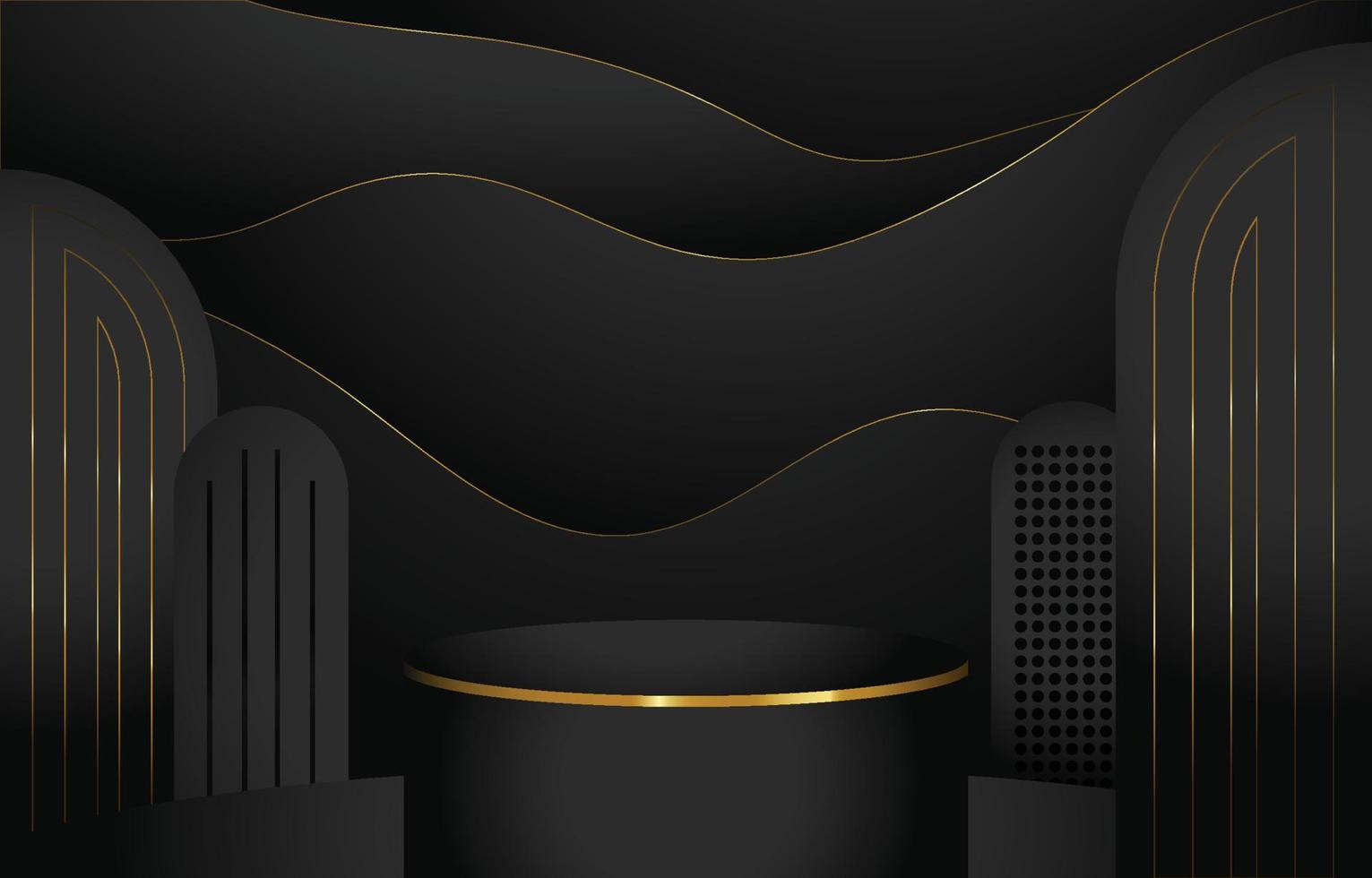black gold abstract vector
