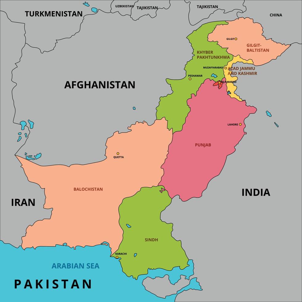 país mapa Pakistán vector