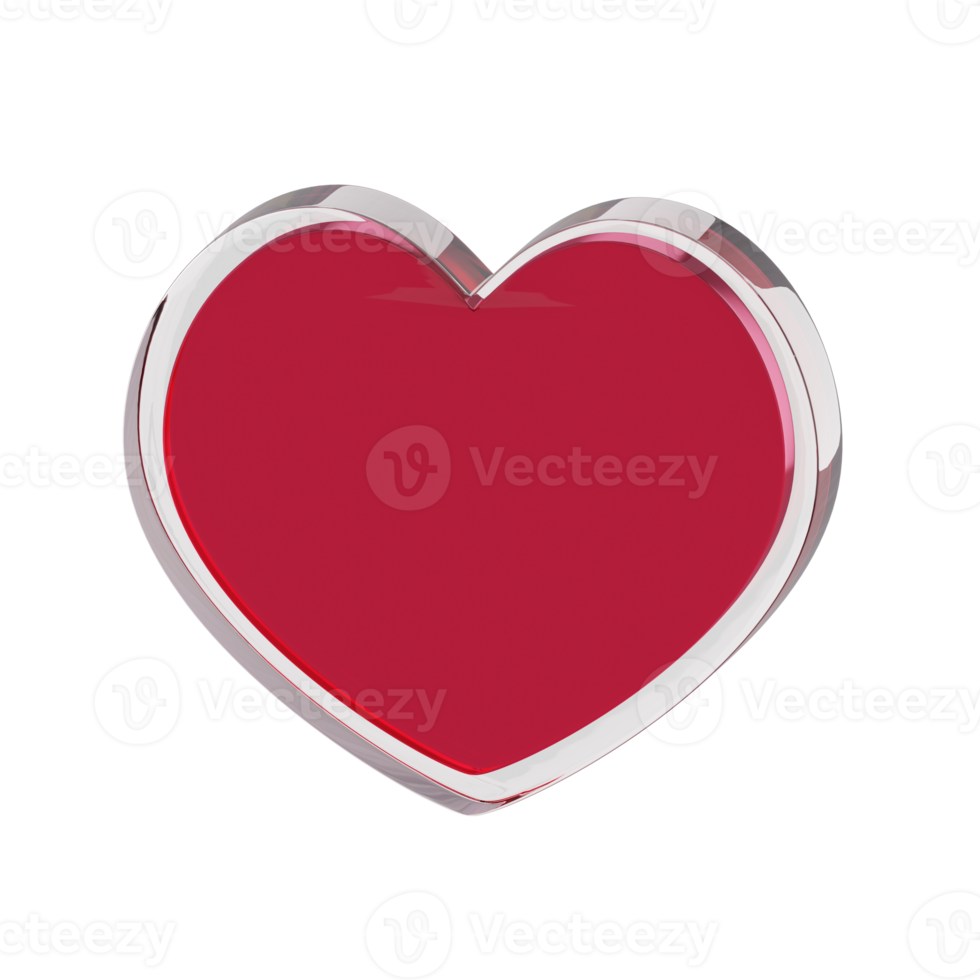 3D rendering glass jar with a heart on podium display for valentine day png