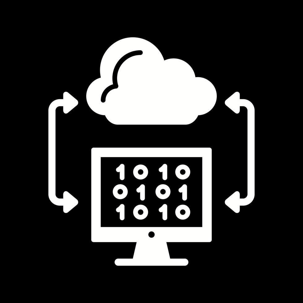 icono de vector de codificación de nube