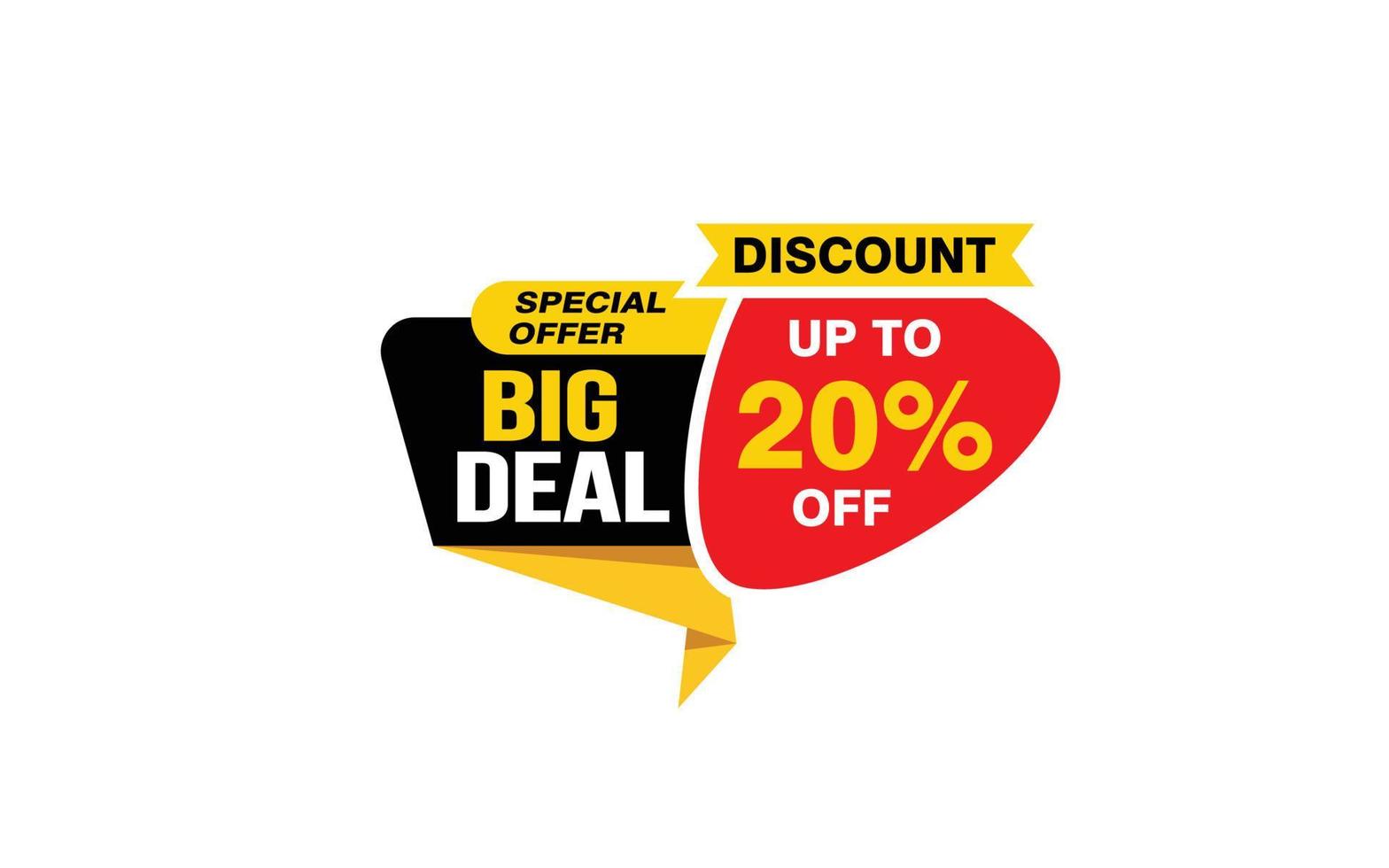 20 Percent BIG DEAL offer, clearance, promotion banner layout with sticker style. vector