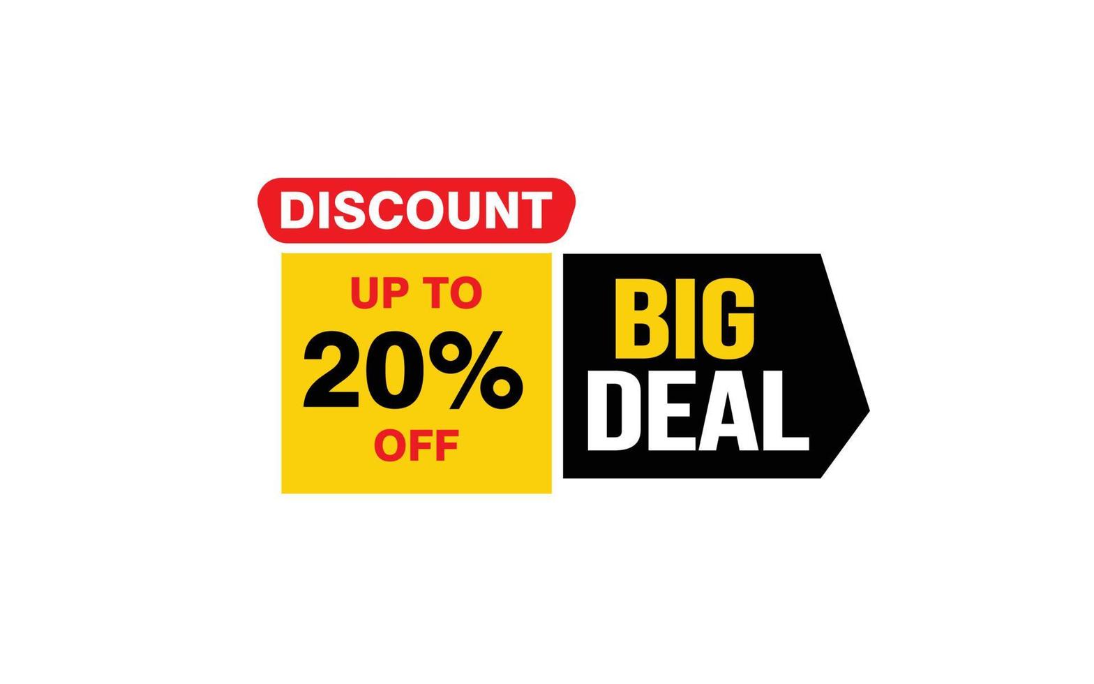 20 Percent BIG DEAL offer, clearance, promotion banner layout with sticker style. vector