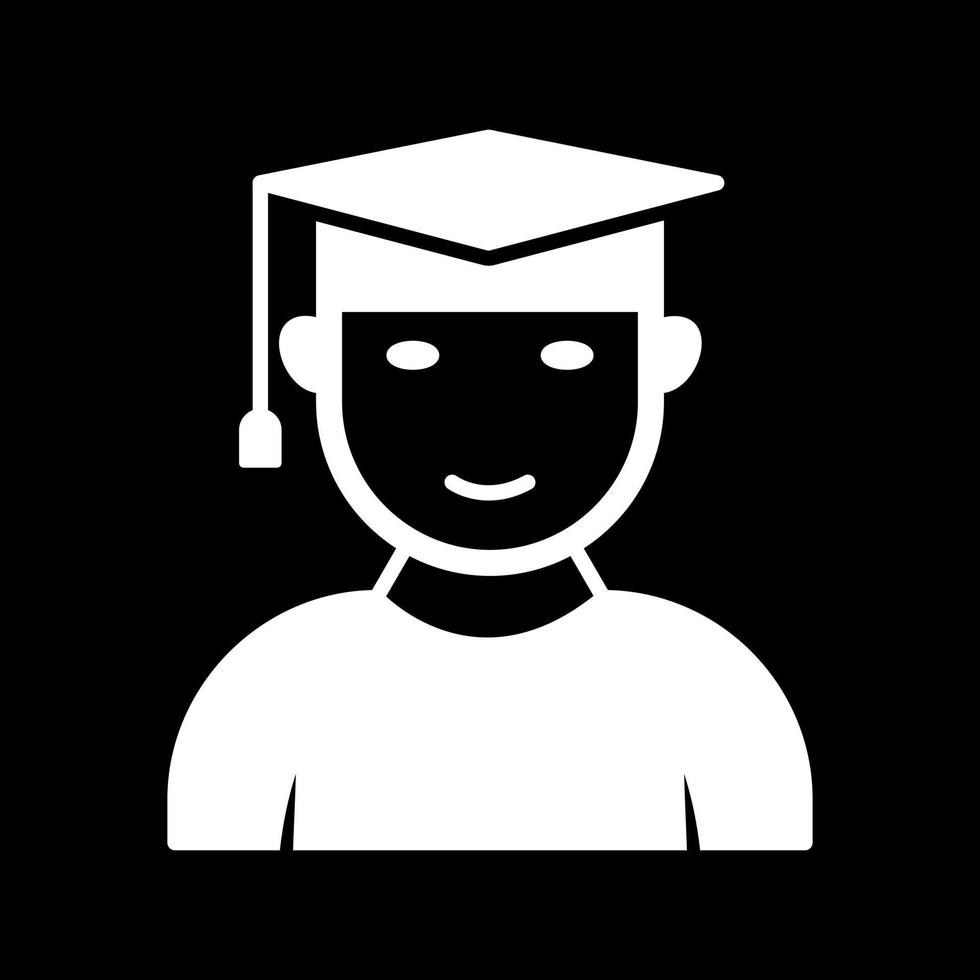 icono de vector de graduado masculino único