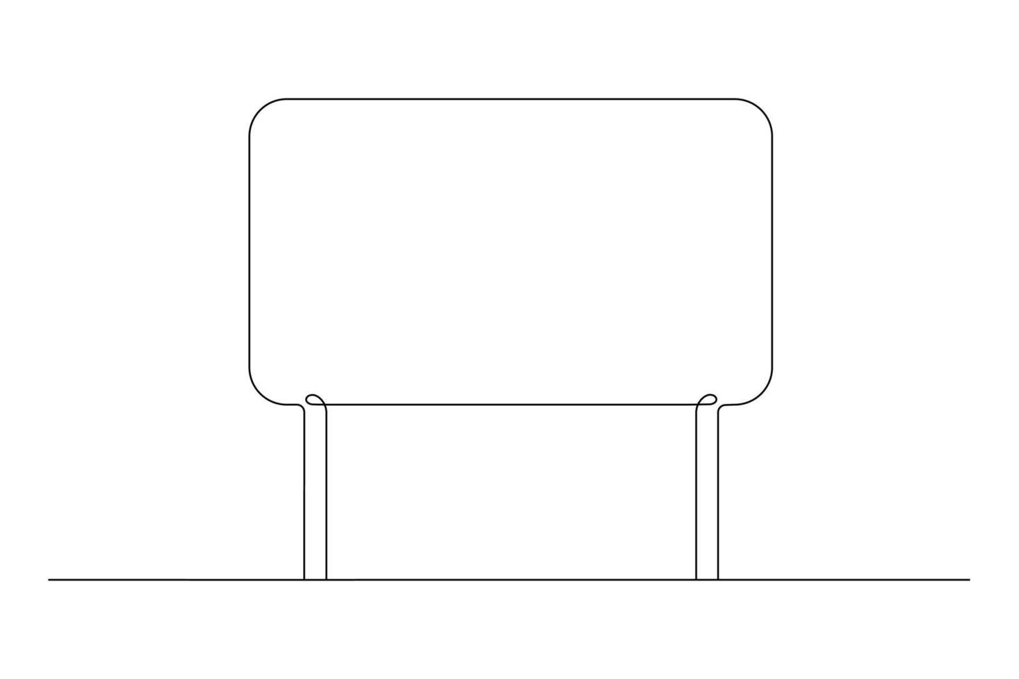 maqueta de pancarta en blanco en el palo. cartel de protesta, transparencia pública con titular. dibujo de una sola línea continua. ilustración vectorial vector