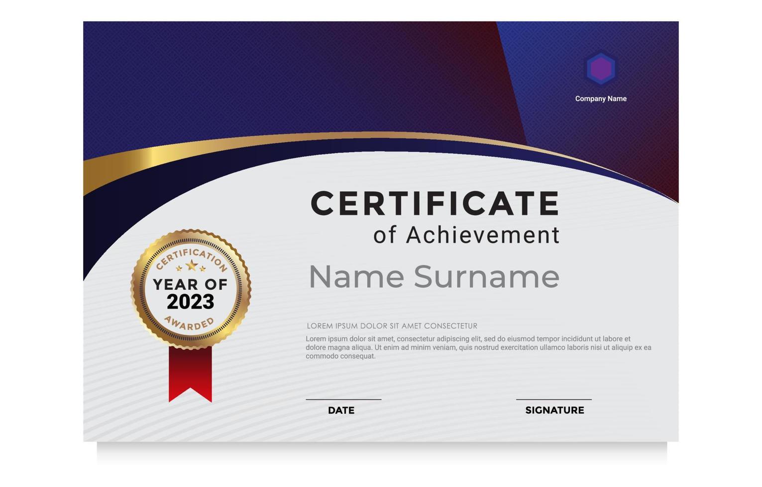 Simple Professional Certificate Template vector