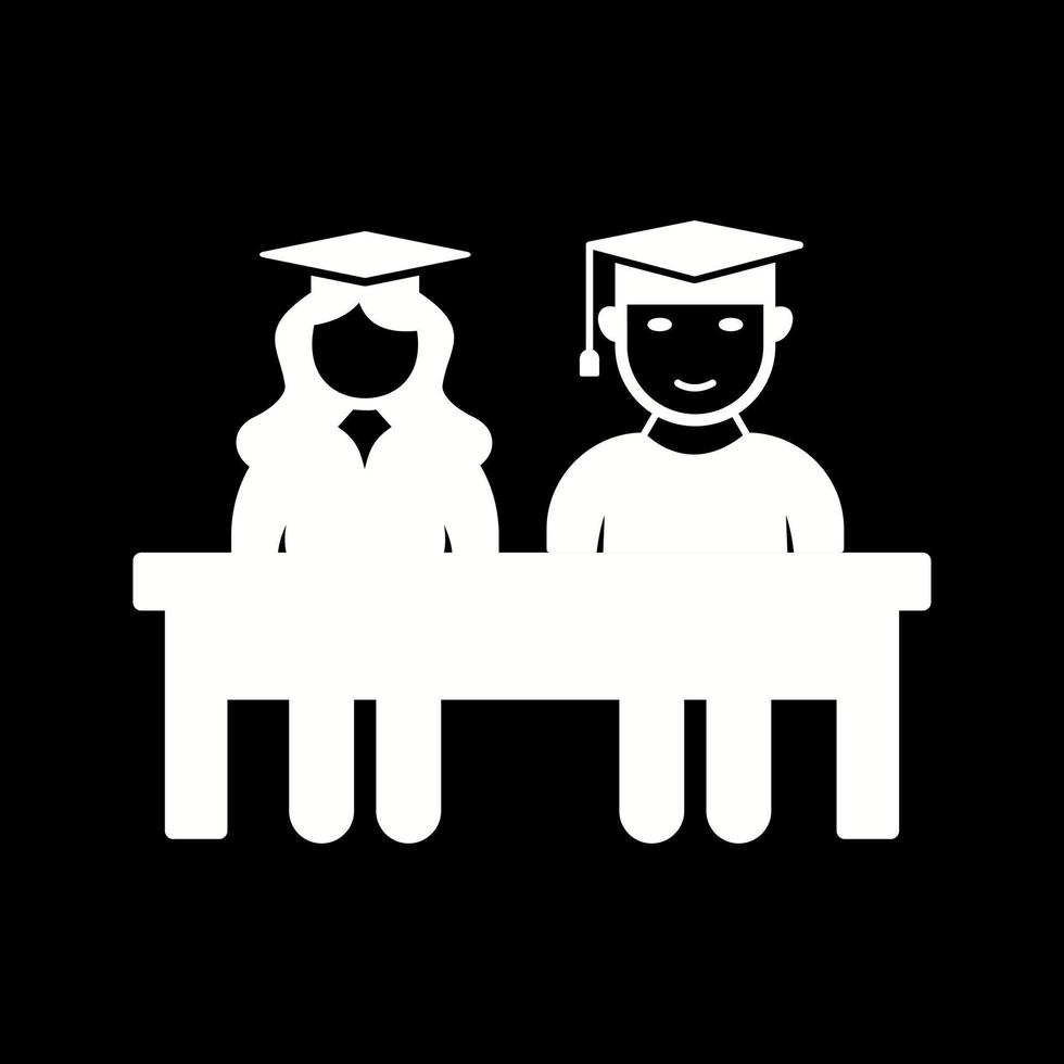 Unique Students Sitting Vector Icon