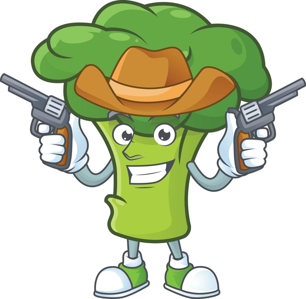 Green broccoli cartoon character style vector